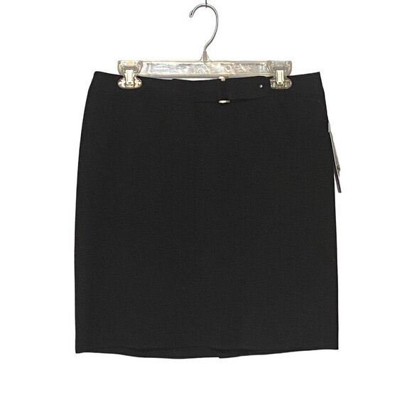 Rafaella Black Short Skirt Zipper Buckle Closure Stretchy Woman’s Size 10P NWT - Picture 1 of 9